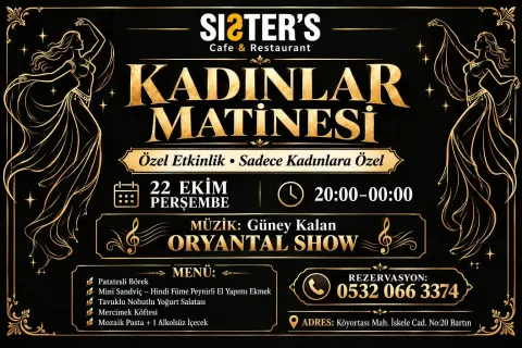 22 Ekim Perşembe Kadınlara Özel Etkinlik