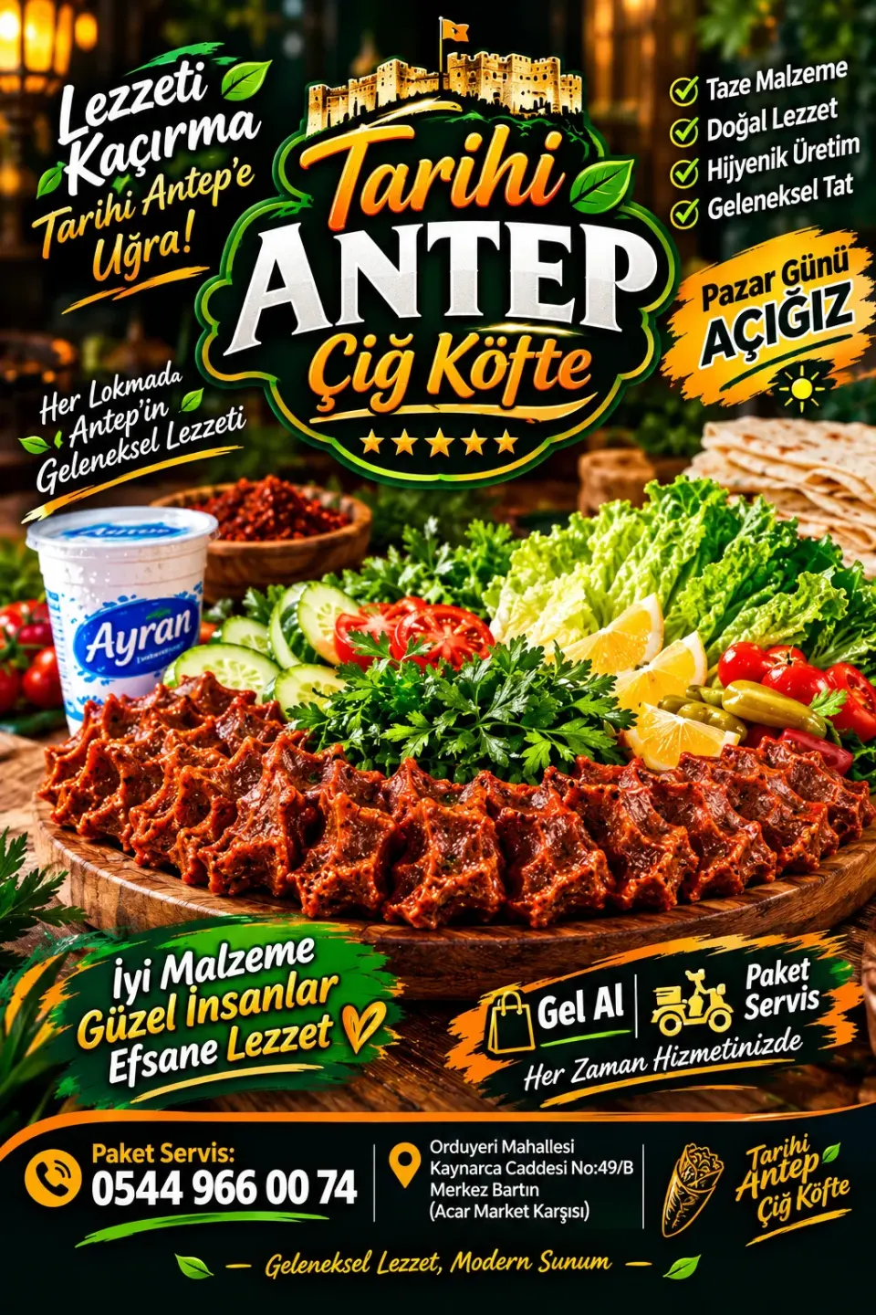 Porsiyonlarda Her Gün %50 Bedava Çiğ Köfte