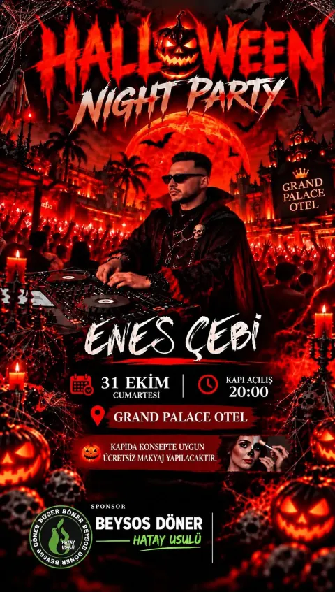 31 Ekim Gecesi Grand Palace Otel’de Korku ve Eğlence Dolu Bir Geceye Hazır Olun